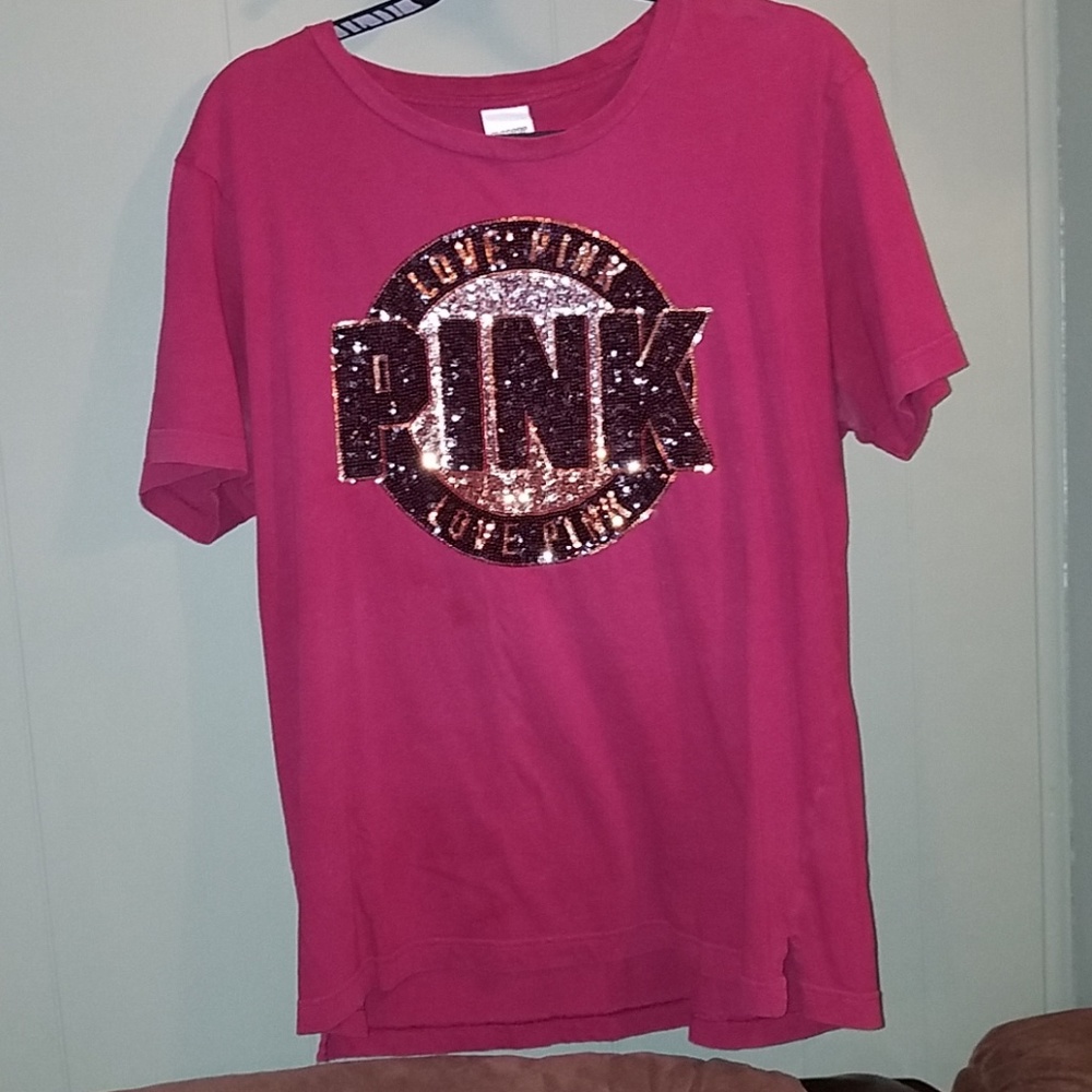 Pink Victoria's Secret sequin tshirt